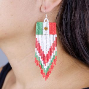 Mexican flag Beaded Earrings