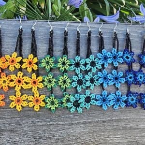 Florecita Huichol Beaded Earrings